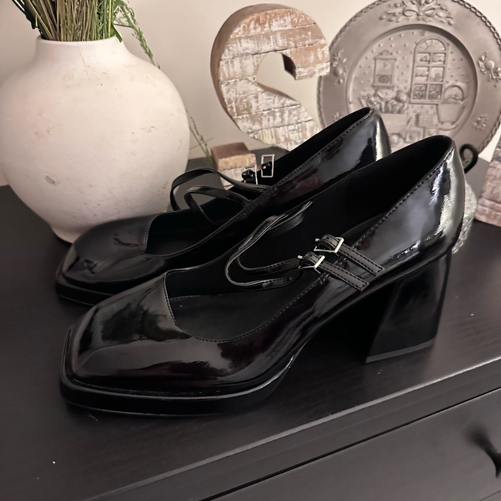 ASOS Black Chunky Heel Mary Jane Shoes